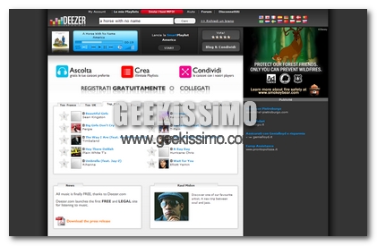 Deezer: ascolta online migliaia di canzoni gratuitamente