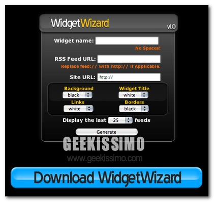 WidgetWizard: creare widget con feed RSS per dashboard (Mac User)