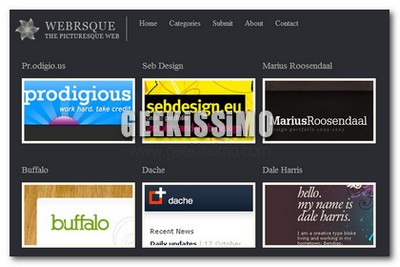 Webrsque, galleria web 2.0 dove trovare siti bellissimi (CSS)