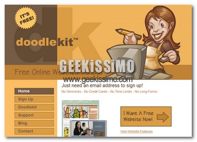 DoodleKit, per creare gratis siti web in modo facile e veloce
