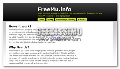 FreeMu, scaricare gratuitamente da MegaUpload senza limiti