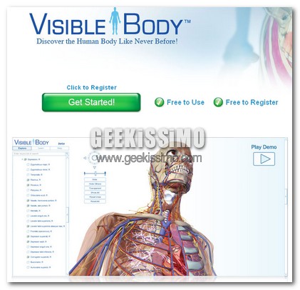Visible Body: Esplorando il corpo umano in 3d
