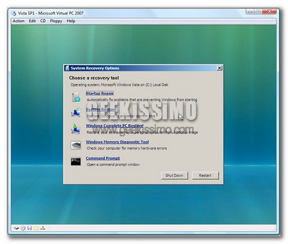 Disco di ripristino per Windows Vista