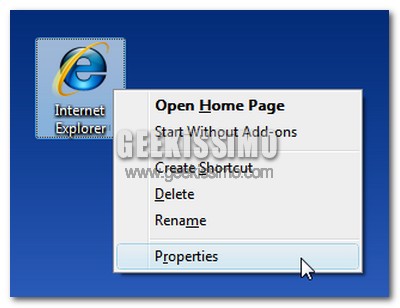 Come avere l’icona di Internet Explorer sul desktop di Windows Vista