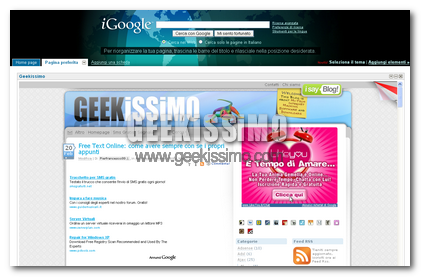 Aggiungere intere pagine web o dei contenuti in iGoogle