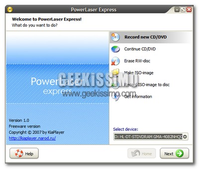 PowerLaser Express, nuovo software gratuito e no-install per la masterizzazione