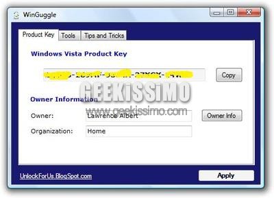 WinGuggle, cambiare le impostazioni OEM di Windows Vista con un click