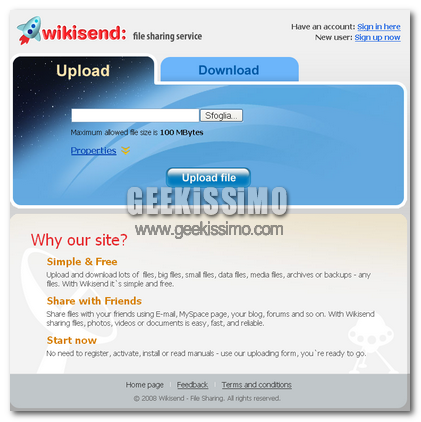 Condividere i nostri file con Wikisend