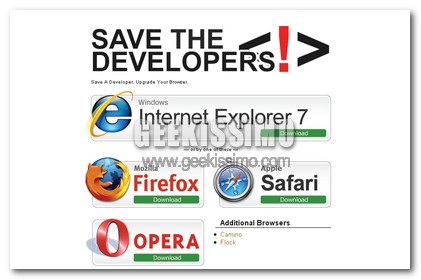 “Save The Developers!” dite no all’ utilizzo di Internet Explorer 6