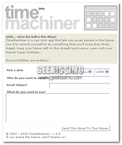 TimeMachiner: invia mail nel futuro
