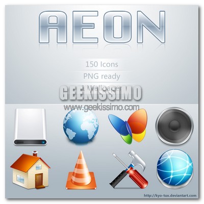 Aeon, ottimo set di 150 icone gratuite per il vostro sistema