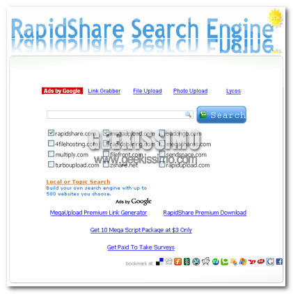 Rapidsearch: Motore di ricerca per Rapidshare e non solo
