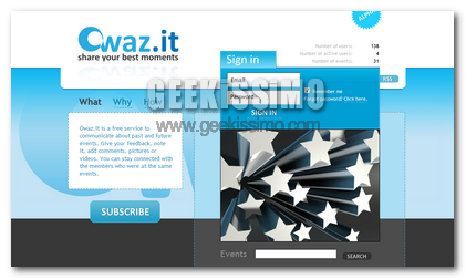 Owaz, servizio Web 2.0 per la gestione e la condivisione online di eventi