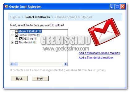 Come trasferire le mail archiviate in un client desktop all’ account Gmail