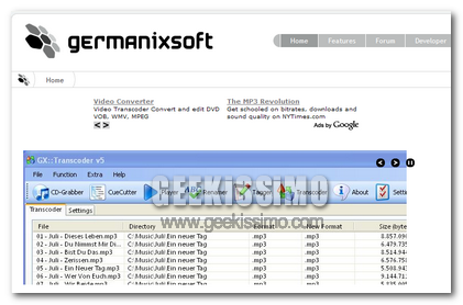 GXTranscoder: ottimo convertitore di file multimediali