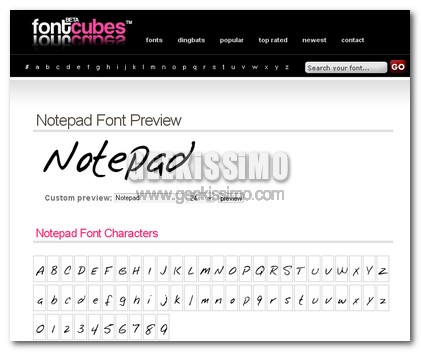 Fontcubes – collezione di font online in pieno stile Web 2.0