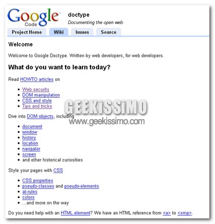 Google Doctype: l’enciclopedia per web developer scritta da web developer