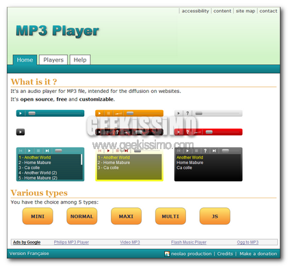 Crea il tuo lettore MP3 Flash direttamente onLine
