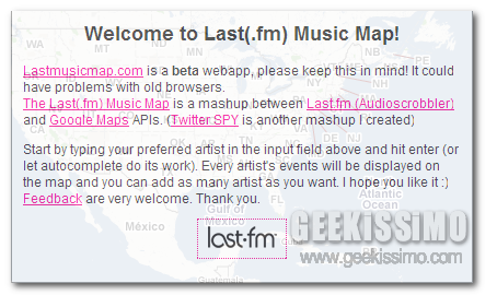 Last.fm insieme alle API di Google Maps? The Last Music Map