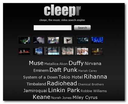 Ricercare video musicali online con Cleepr