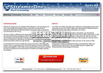 StreamerOne diventa a pagamento. 3€ per il download del software!