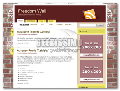 FreedomWall: Nuovo tema per Blogger!