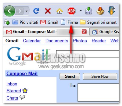 Gmail, come inserire una firma HTML grazie ad un bookmarklet