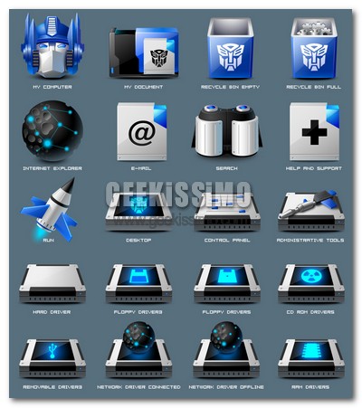 Personalizziamo i nostri desktop con questo splendido set di 65 icone gratuite dedicate ai Transformers!