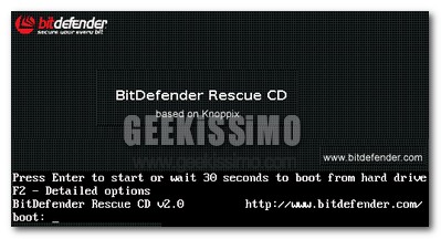 BitDefender 2008 RescueCD: disco gratuito di pronto soccorso per il PC, con aggiornamento delle definizioni