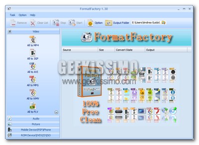FormatFactory, convertire audio e video gratis
