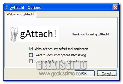 gAttach!: sostituire i classici client di posta elettronica con Gmail, nel menu contestuale di Windows