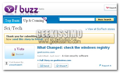 Yahoo Buzz, il nuovo servizio in stile Digg