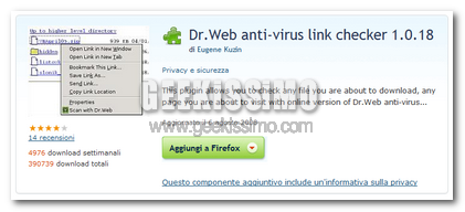 dr.Web: l’estensione che controlla i siti e i file web che navigate con Firefox!