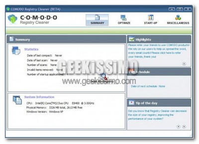 Comodo Registry Cleaner, un nuovo software gratuito per la pulizia del registro di sistema