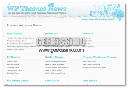 WP Themes News, tutti gli ultimi temi per WordPress in una sola pagina
