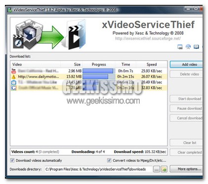 xVideoServiceThief: il software ideale per scaricare video da YouTube & co.