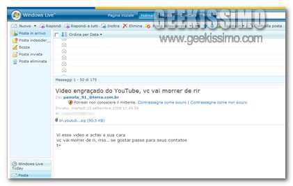 Nuovo virus MSN nascosto sotto falso video di Youtube!