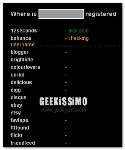 Usernamecheck, verifica la disponibilità di un nick sul Web