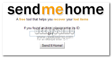 Send Me Home, ottimo metodo per recuperare o segnalare oggetti smarriti