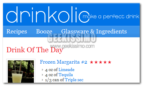 Drinkolic, un intrigante database con un’infinità di ricette per creare drink di tutti i tipi