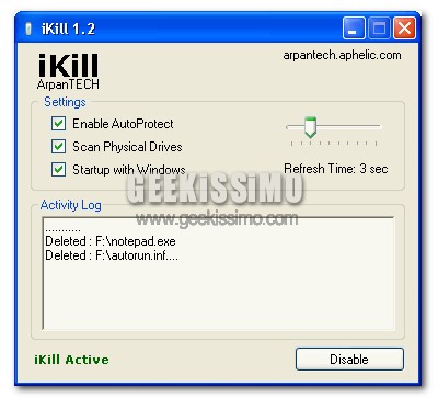 iKill, prevenire l’installazione di virus da dispositivi removibili