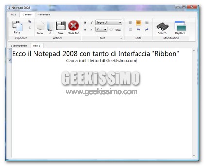 Notepad 2008: l’alternativa al blocco note con l’interfaccia “Ribbon”