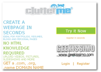 Clutterme.com, editor 2.0 di pagine web
