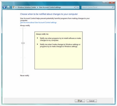 User Account Control, stato dell’arte e promesse su Windows 7