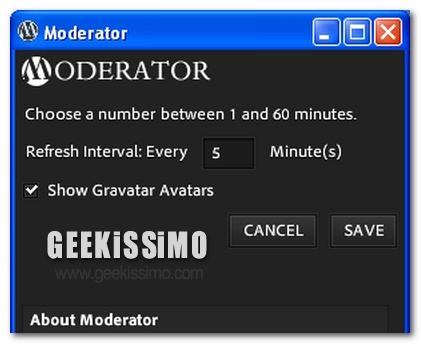 Moderator, plugin per moderare i commenti direttamente dal desktop