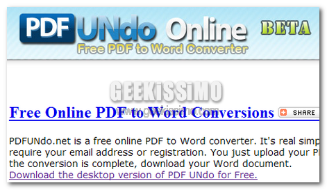 PDF UNdo, convertiamo online i nostri PDF in semplici file di Word