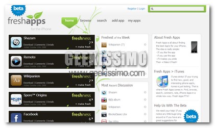 Fresh Apps: tutte le applicazione per iPhone in un sito