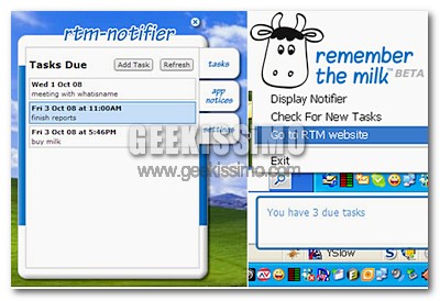 RTM Notifier, le notifiche di Remember the Milk sul desktop di ogni S.O.