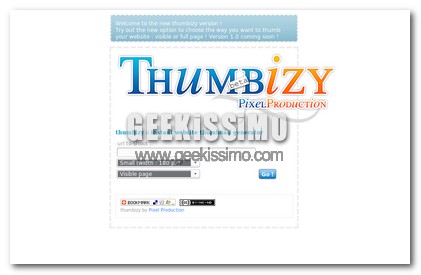 Thumbizy, generare miniature delle screen di siti web!