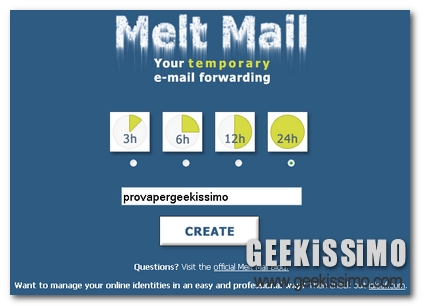 Melt Mail, registrare email temporanee valide fino a ventiquattro ore